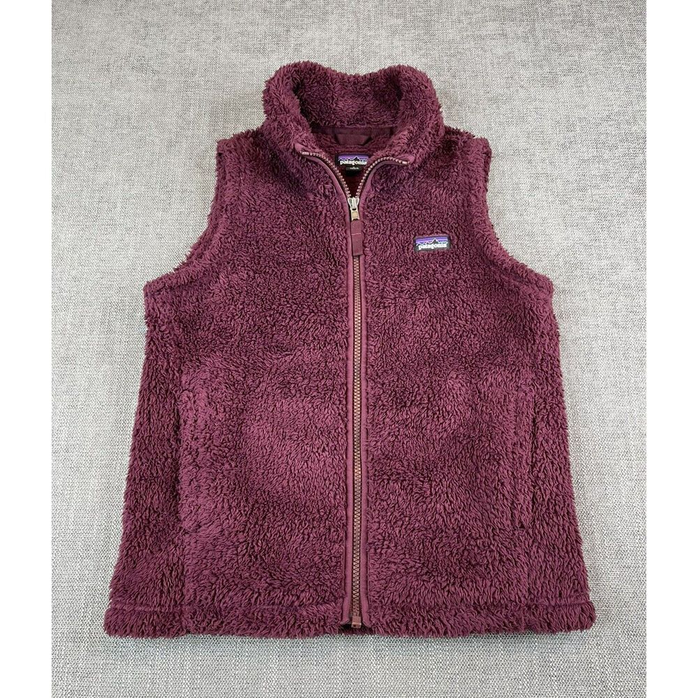 Patagonia Vest Girls (L - 12) Purple Los Gatos Deep Pile Full Zip Outdoor Hiking - Picture 2 of 7